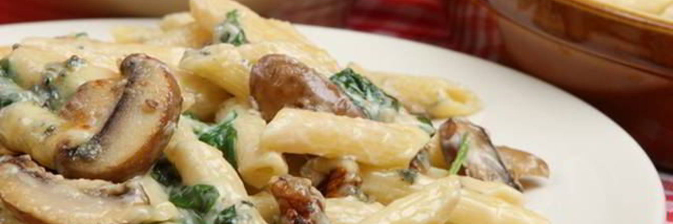 Запеканка из макарон с грибами