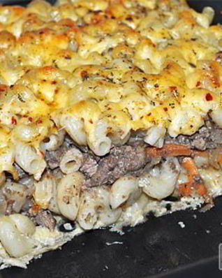 Запеканка из макарон с куриной печенью