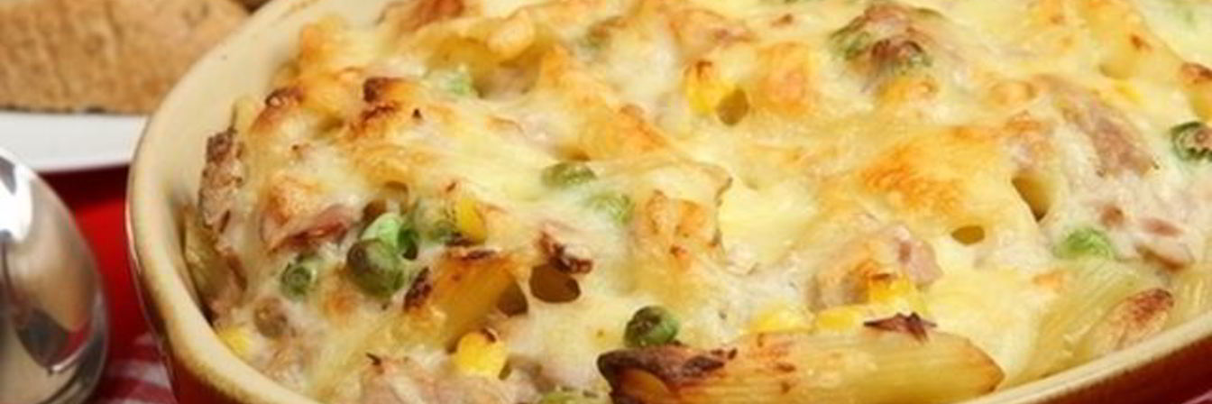 Запеканка из макарон с рыбой