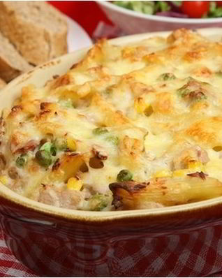 Запеканка из макарон с рыбой