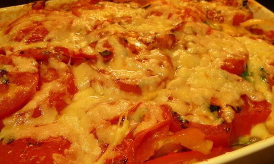 Рецепт запеканки из овощей-гриль и 2х видов сыра