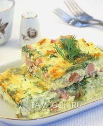 Запеканка из цветной капусты с ветчиной