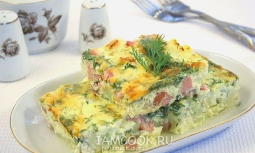 Рецепт запеканки из цветной капусты с ветчиной