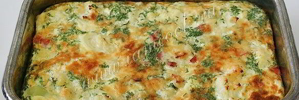 запеканка из цветной капусты с ветчиной