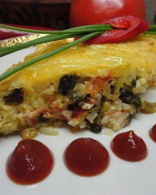 Запеканка из зеленого лука по-итальянски