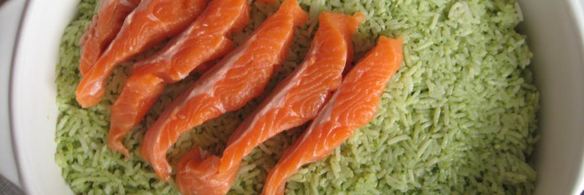 запеканка рисовая с лососем