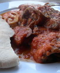 Запеканка с баклажанами, грибами и моцареллой