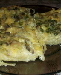 Запеканка с макаронами и грибами