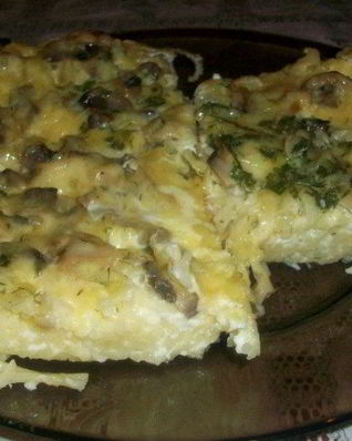 Запеканка с макаронами и грибами
