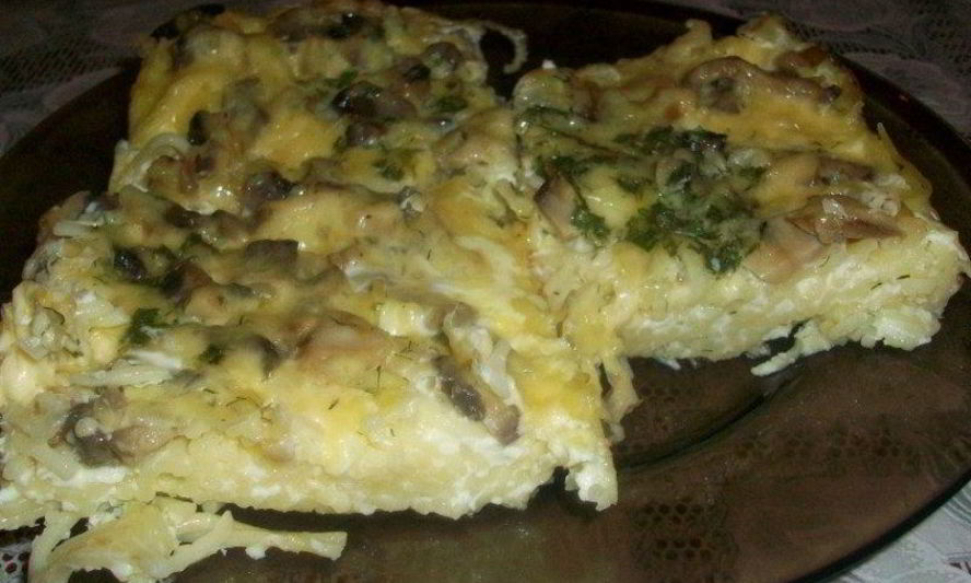 Рецепт запеканки с макаронами и грибами