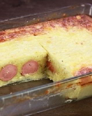 Запеканка с сосисками