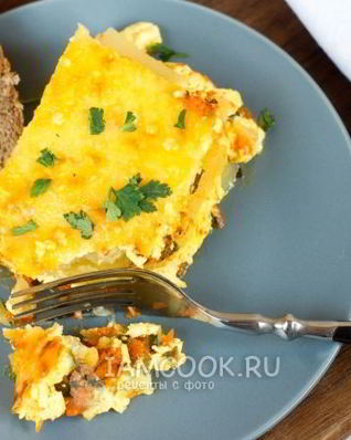 Запеканка с тыквой, картофелем и шпинатом