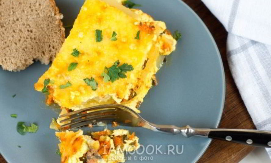 Рецепт запеканки с тыквой, картофелем и шпинатом