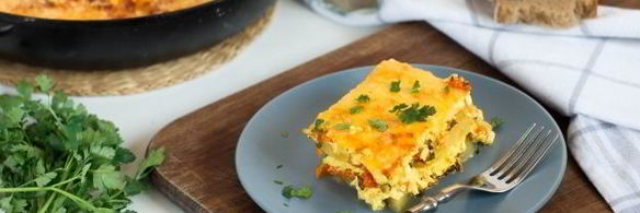 запеканка с тыквой, картофелем и шпинатом