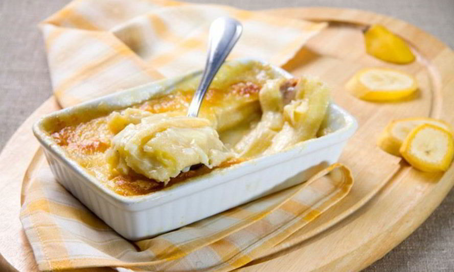 Рецепт запеканки творожной с бананом и манкой в духовке