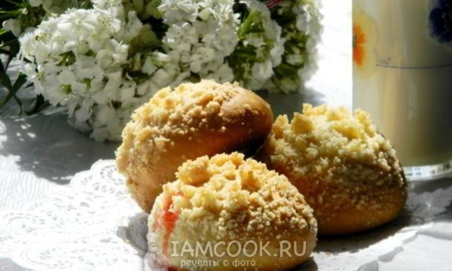 Рецепт булочек с джемом и штрейзелем
