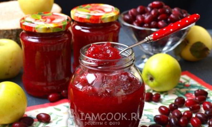 Рецепт джема из яблок и кизила