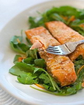 Лосось с апельсиновым джемом