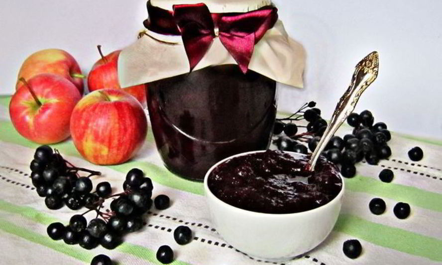 Рецепт яблочного джема с черноплодной рябиной