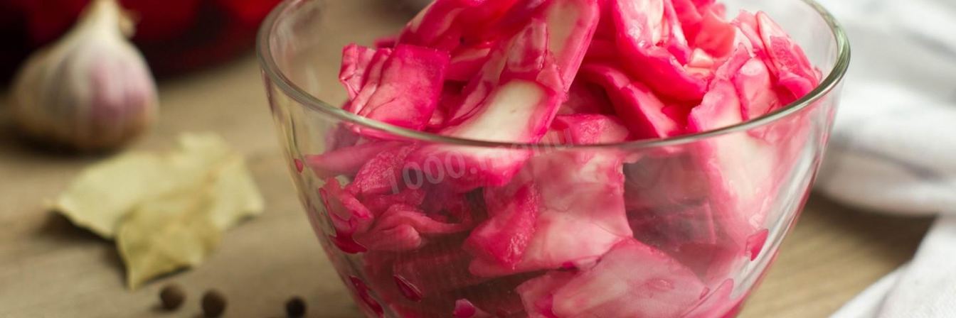 Капуста кусками со свеклой на зиму