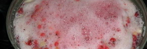 компот из персиков и красной смородины