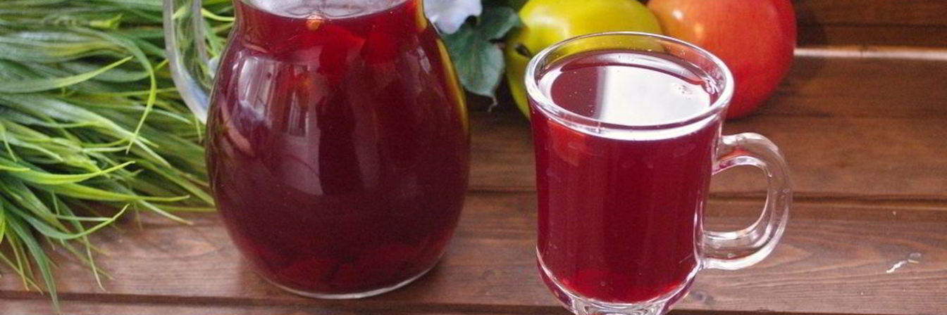 Компот из вишни и яблок