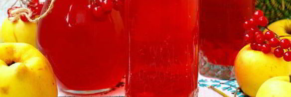 компот с яблоками, малиной, калиной и айвой