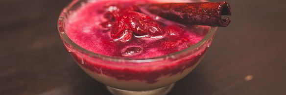 миндальный крем с вишневым компотом