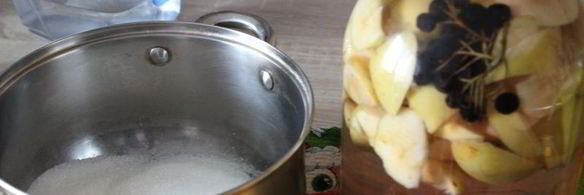 яблочный компот с черноплодкой на зиму