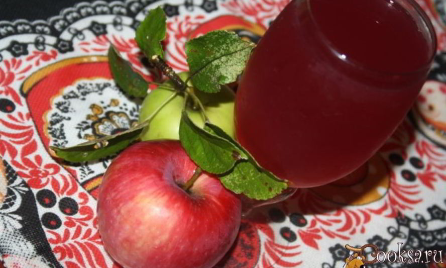 Рецепт яблочного компота с виноградными листочками