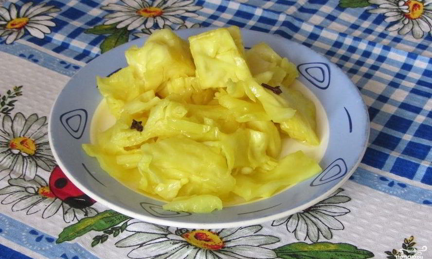 Рецепт капусты, маринованной кусочками на зиму