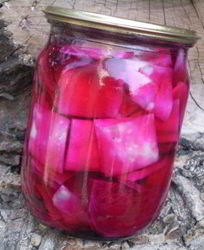 Капуста, маринованная кусочками со свеклой