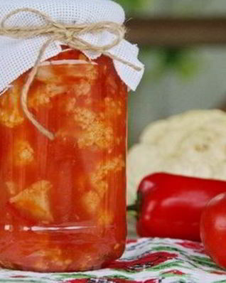 Капуста, маринованная в томатном соке