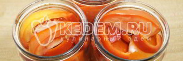 маринованные помидоры половинками с болгарским перцем