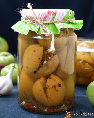 Маринованные зеленые помидоры по-грузински на зиму