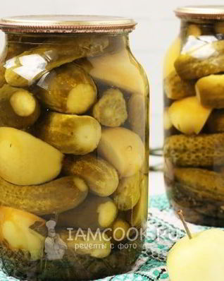 Огурцы, маринованные с яблоками без стерилизации