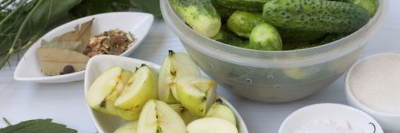 огурцы, маринованные с яблоками без стерилизации