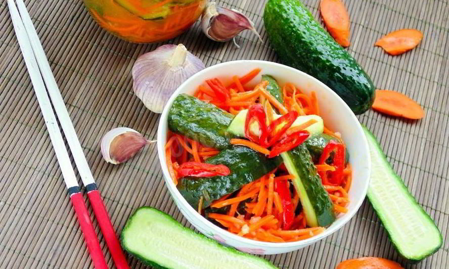 Рецепт огурцов по-корейски на зиму пальчики оближешь