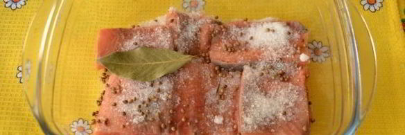 малосольный лосось с кориандром сухого посола