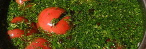 малосольные помидоры с зеленью