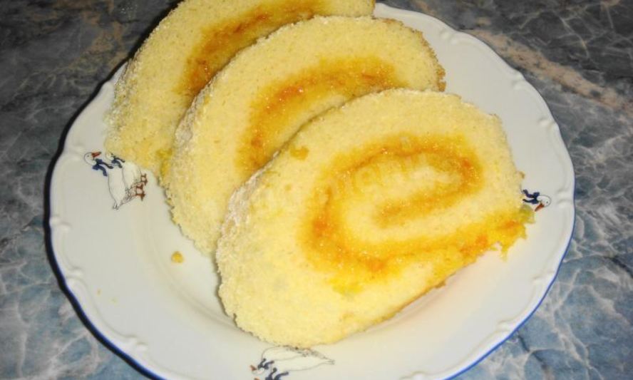 Рецепт бисквитного рулета с вареньем