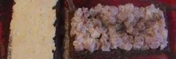 бутербродный тортик с окороком и яйцом