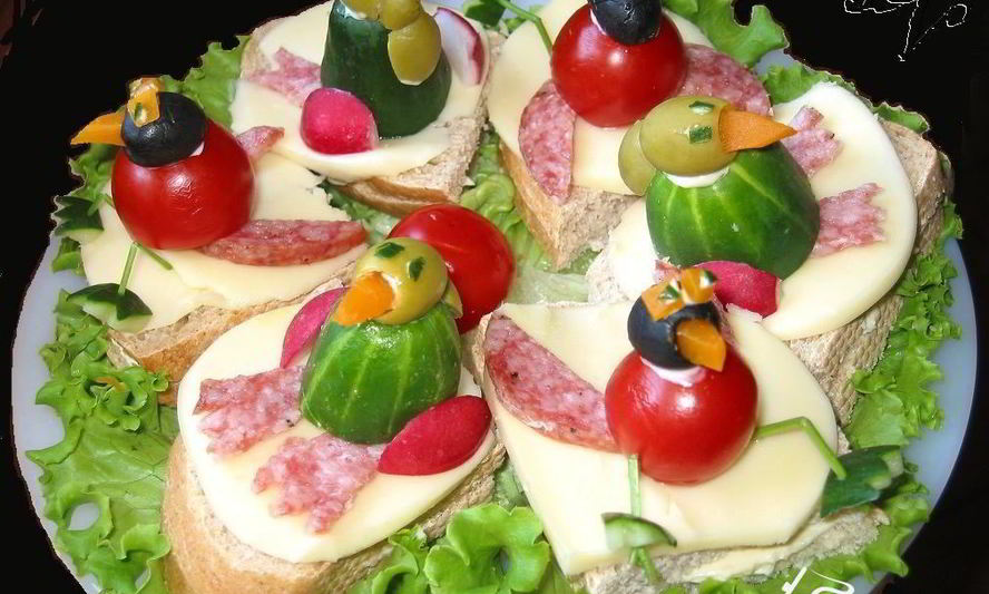 Рецепт птичьих бутербродов