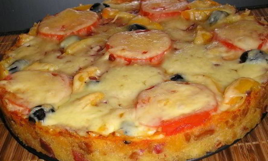 Рецепт русской пиццы-бутерброда в микроволновке