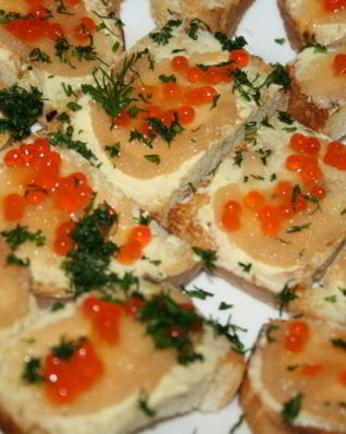 Супер-икорные бутерброды на домашней чиабатте