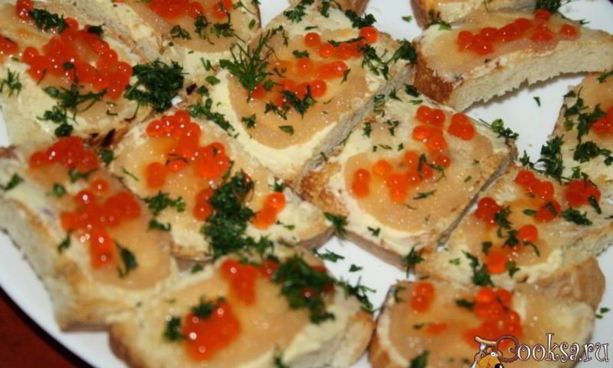 Рецепт супера-икорных бутерброды на домашней чиабатте