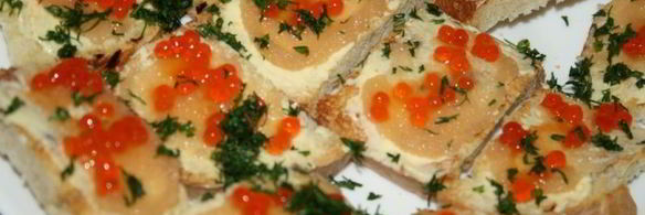 супер-икорные бутерброды на домашней чиабатте