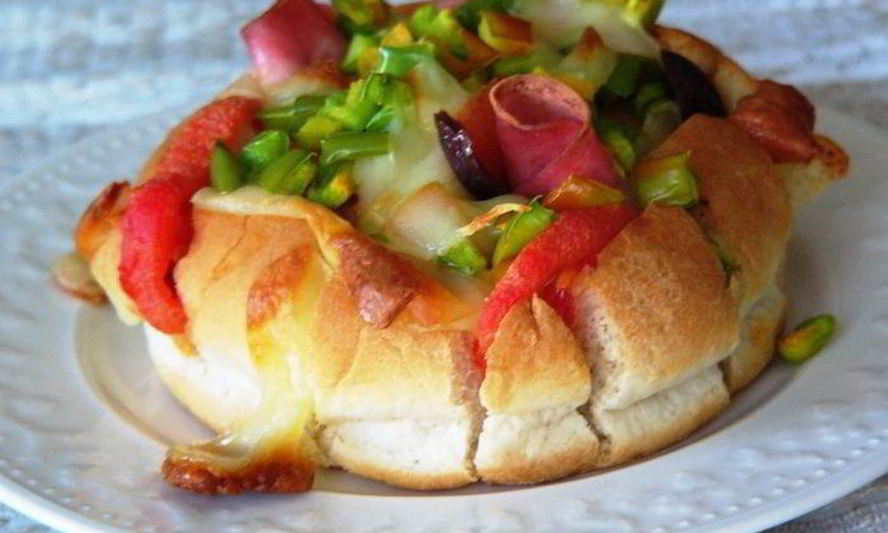 Рецепт запеченного бутерброда из хлебной булочки