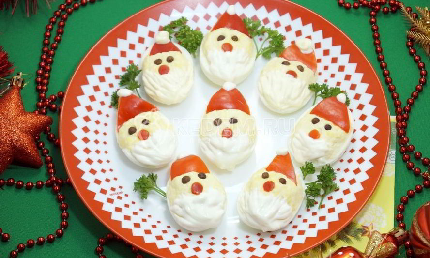 Рецепт фаршированных яиц дед мороз