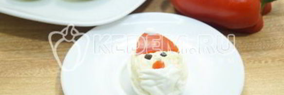 фаршированные яйца дед мороз